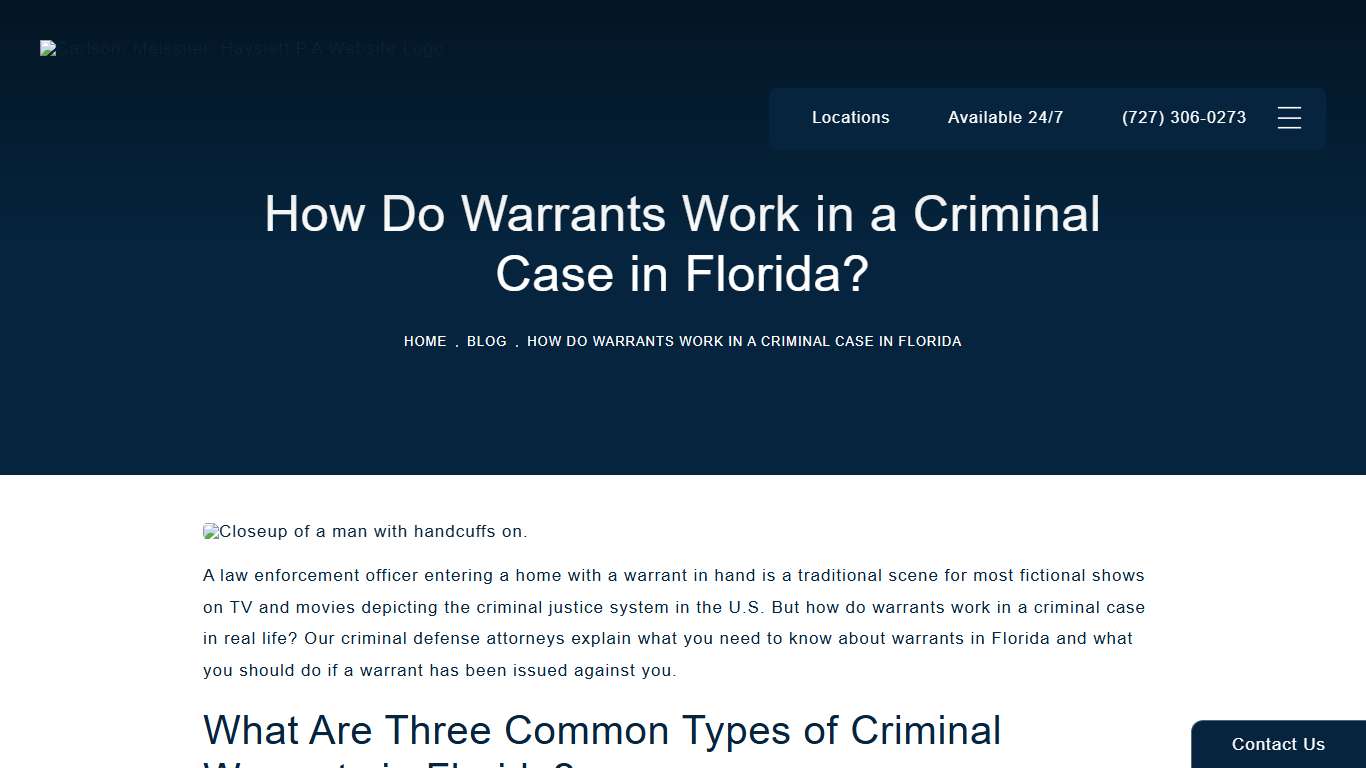 How Do Warrants Work in a Criminal Case in Florida? -